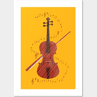 Violin playing Beethoven's Hymn of Joy. Posters and Art